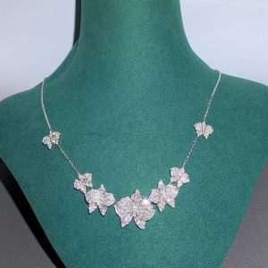 Vòng Cổ Nữ Cartier Chế Tác Kim Cương Tự Nhiên Vàng Trắng 18K (2)