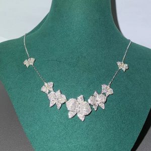 Vòng Cổ Nữ Cartier Chế Tác Kim Cương Tự Nhiên Vàng Trắng 18K (2)