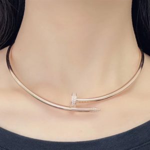 Vòng Cổ Nữ Cartier Juste Un Clou Kim Cương Tự Nhiên Vàng Hồng 18K (1)