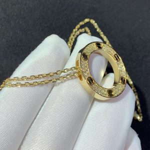 Vòng Cổ Nữ Cartier Love Chế Tác Vàng 18K Đính Kim Cương Tự Nhiên (2)