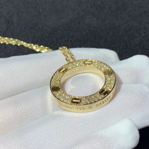 Vòng Cổ Nữ Cartier Love Chế Tác Vàng 18K Đính Kim Cương Tự Nhiên (2)