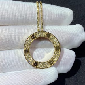 Vòng Cổ Nữ Cartier Love Chế Tác Vàng 18K Đính Kim Cương Tự Nhiên (2)