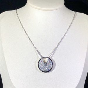 Vòng Cổ Nữ Chế Tác Cartier Amulette Kim Cương Tự Nhiên Vàng Trắng 18K (2)