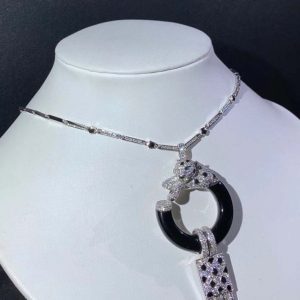 Vòng Cổ Nữ Panthère De Cartier Chế Tác Kim Cương Đá Quý Tự Nhiên Vàng Trắng 18K (2)