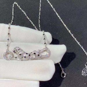 Vòng Cổ Panthère De Cartier Chế Tác Mã Não Kim Cương Tự Nhiên Vàng Trắng 18K (2)