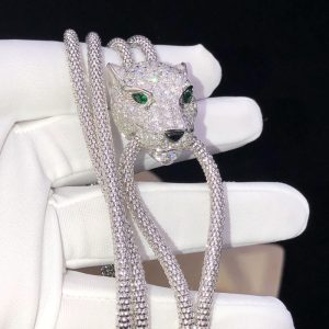Vòng Cổ Panthère De Cartier Kim Cương Tự Nhiên Vàng Trắng 18K Tuỳ Chỉnh (2)