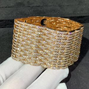 Vòng Tay Cartier Agrafe Chế Tác Kim Cương Tự Nhiên Vàng Hồng 18K (2)