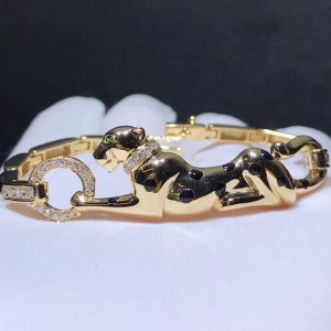 Vòng Tay Chế Tác Vàng Hồng 18K Đính Kim Cương Tự Nhiên Panthère De Cartier (1)