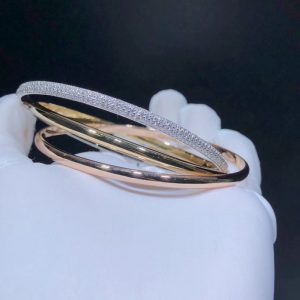 Vòng Tay Nữ Cartier Trinity Chế Tác Kim Cương Vàng 18K (3)