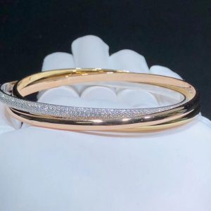 Vòng Tay Nữ Cartier Trinity Chế Tác Kim Cương Vàng 18K (3)