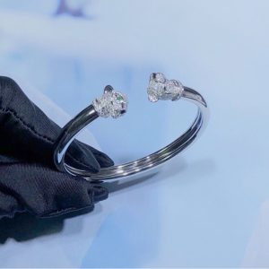 Vòng Tay Nữ Panthère De Cartier Chế Tác Kim Cương Vàng Trắng 18K (2)
