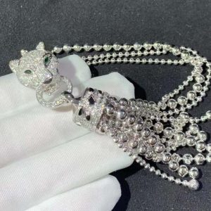 Vòng Tay Panthère De Cartier Chế Tác Mã Não Kim Cương Tự Nhiên Vàng Trắng 18K (2)