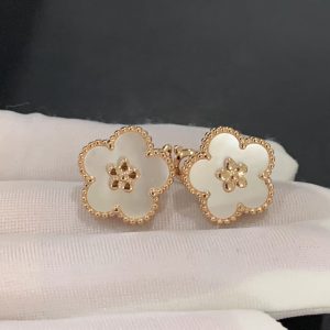 Bông Tai Van Cleef & Arpels Lucky Spring Chế Tác Xà Cừ Tự Nhiên Vàng Hồng 18K (2)