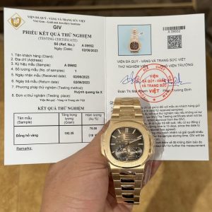 Đồng Hồ Patek Philippe Vàng Nguyên Khối 18K Nautilus 5712 Mặt Nâu 40mm (7)