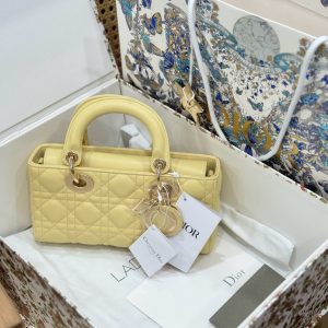 Túi Xách Dior Lady D-Joy Rep 11 Cao Cấp Nữ Màu Vàng 22cm (2)