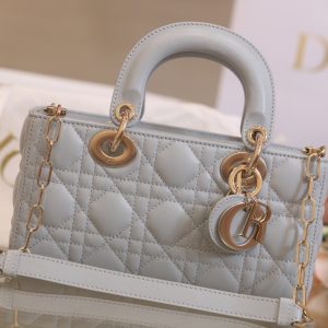 Túi Xách Dior Lady D-Joy Siêu Cấp Nữ Màu Xám 22x13x4cm (2)