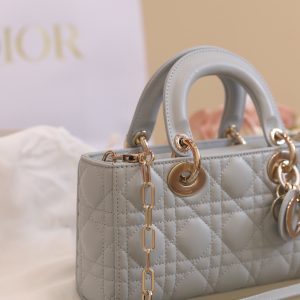 Túi Xách Dior Lady D-Joy Siêu Cấp Nữ Màu Xám 22x13x4cm (2)