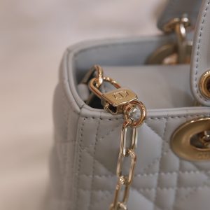Túi Xách Dior Lady D-Joy Siêu Cấp Nữ Màu Xám 22x13x4cm (2)