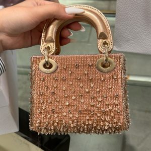 Túi Xách Dior Lady Mini Hoạ Tiết Đính Đá Siêu Cấp 12cm (2)