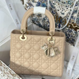 Túi Xách Dior Lady Nữ Màu Be Replica 11 Cao Cấp 24cm (2)