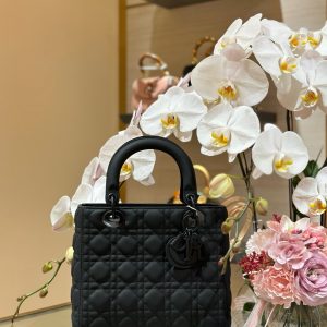 Túi Xách Dior Lady Rep 11 Cao Cấp Nữ Da Cừu Màu Đen 24cm (2)