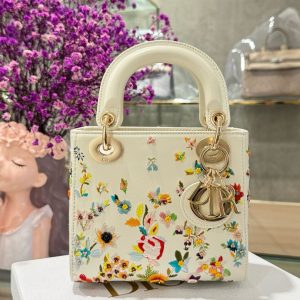Túi Xách Dior Lady Siêu Cấp Nữ Hoạ Tiết Thêu Hoa 17cm (2)
