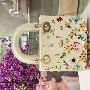Túi Xách Dior Lady Siêu Cấp Nữ Hoạ Tiết Thêu Hoa 17cm (2)