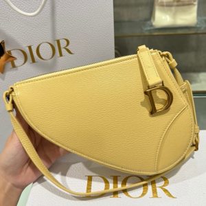 Túi Xách Dior Saddle Nữ Da Bò Màu Vàng Siêu Cấp 20x15x4cm (2)