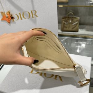 Túi Xách Hàng Hiệu Dior Saddle Nữ Da Bò Màu Trắng 20x15x4cm (2)