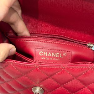 Túi Xách Nữ Chanel Coco Rep 11 Cao Cấp Da Bê Màu Đỏ 24x14x10cm (2)