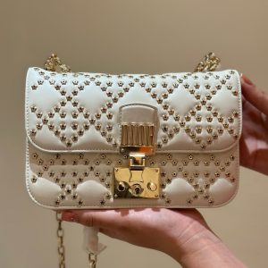 Túi Xách Nữ Dior Addict Lucky Like Auth Màu Trắng 21x13x3cm (2)
