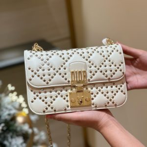 Túi Xách Nữ Dior Addict Lucky Like Auth Màu Trắng 21x13x3cm (2)