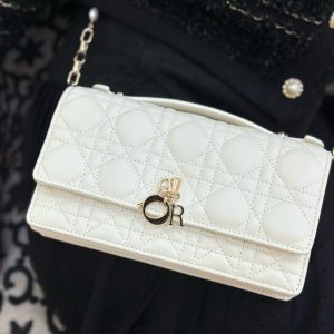 Túi Xách Nữ Dior Woc Màu Trắng Khoá Mạ Vàng Hồng Siêu Cấp 21×11.5×4 (2)