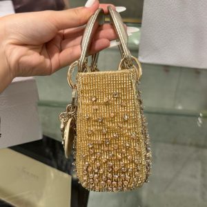 Túi Xách Siêu Cấp Dior Lady Mini Hoạ Tiết Đính Đá 12cm (2)