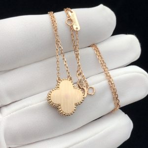 Vòng Cổ Chế Tác Van Cleef & Arpels Vintage Alhambra Đá Quý Vàng Hồng 18K (2)