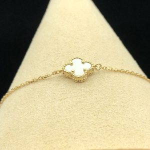 Vòng Tay Nữ Van Cleef & Arpels Vintage Alhambra Chế Tác Xà Cừ Vàng 18K (1)