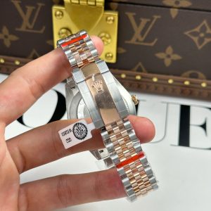 Đồng Hồ Bọc Vàng Rolex DateJust Mặt Số Chocolate Đính Đá Nhà Máy GM V5 41mm (7)