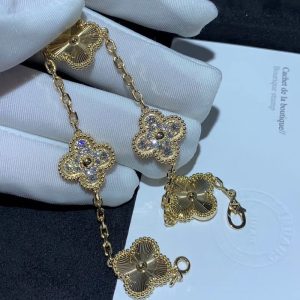 Vòng Cổ Nữ Van Cleef & Arpels Alhambra Chế Tác Xà Cừ Tự Nhiên Vàng Hồng 18K (2)
