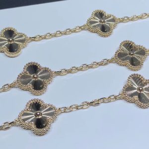 Vòng Cổ Nữ Van Cleef & Arpels Vintage Alhambra 10 Hoạ Tiết Tuỳ Chỉnh Vàng 18K (2)