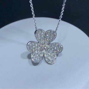 Vòng Cổ Van Cleef And Arpels Frivole Tuỳ Chỉnh Kim Cương Tự Nhiên Vàng Trắng 18K (2)