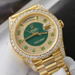 Đồng Hồ Rolex Day-Date Chế Tác Bọc Vàng Đính Kim Cương Moissanite Trọng Lượng 173 Gram 40mm (2)