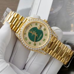 Đồng Hồ Rolex Day-Date Chế Tác Bọc Vàng Đính Kim Cương Moissanite Trọng Lượng 173 Gram 40mm (2)