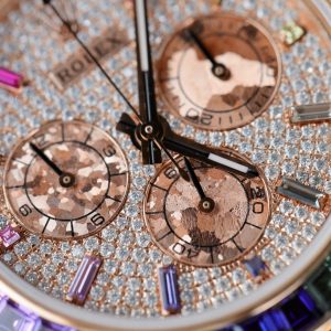 Đồng Hồ Rolex Daytona Rainbow 116595 Chế Tác Bọc Vàng Thật + Ruby + Kim Cương Moissanite 40mm (11)