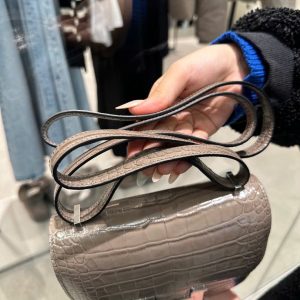 Túi Xách Nữ Hermes Constance Like Auth Vân Da Cá Sấu Khoá Bạc 18cm (2)