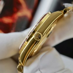 Đồng Hồ Rolex Day-Date Độ Ruby Đỏ + Kim Cương Moissanite Bọc Vàng Thật GMF 40mm (2)