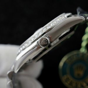 Đồng Hồ Rolex Day-Date Replica 11 Mặt Thiên Thạch Cọc Số + Dây Đính Kim Cương Moissanite 40mm (12)