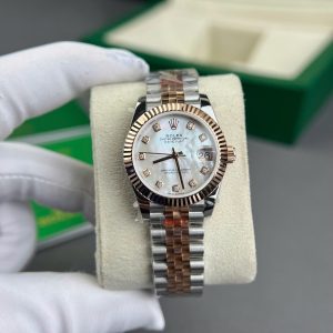 Đồng Hồ Rolex DateJust Chế Tác Bọc Vàng Thật Mặt MOP Cọc Số Kim Cương Thiên Nhiên GMF 31mm (2)