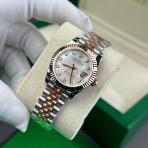 Đồng Hồ Rolex DateJust Chế Tác Bọc Vàng Thật Mặt MOP Cọc Số Kim Cương Thiên Nhiên GMF 31mm (2)