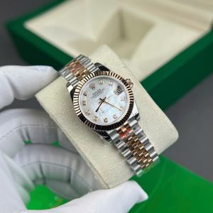 Đồng Hồ Rolex DateJust Chế Tác Bọc Vàng Thật Mặt MOP Cọc Số Kim Cương Thiên Nhiên GMF 31mm (2)