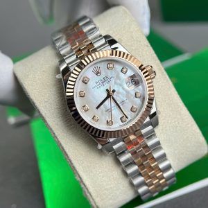 Đồng Hồ Rolex DateJust Chế Tác Bọc Vàng Thật Mặt MOP Cọc Số Kim Cương Thiên Nhiên GMF 31mm (2)